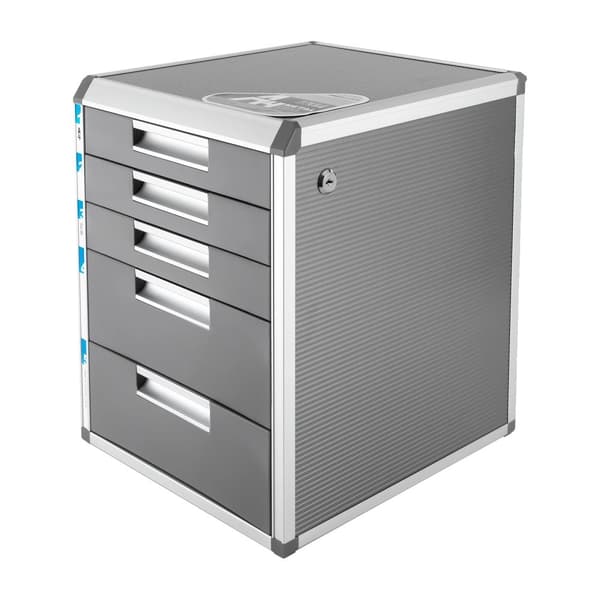 Skrivebords skuffeorganisator, låsbar opbevaring, holdbar aluminiumlegering,LYS GRÅ