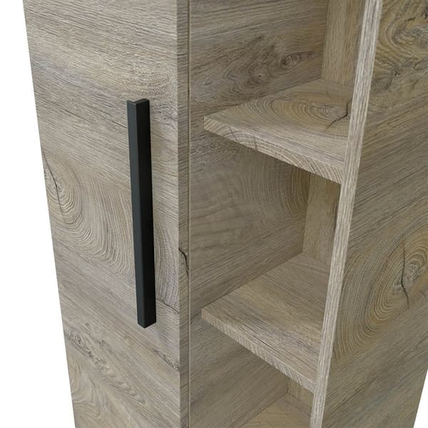 Colonne suspendue 1 porte avec 5 niches de rangement H135 cm