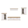 Miniatyrbilde 3 av 10: Verona hylle system 4 deler hvit, eik dekor.