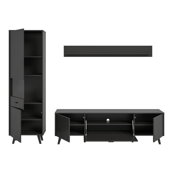 Linea reol system 3 dele mat grå.