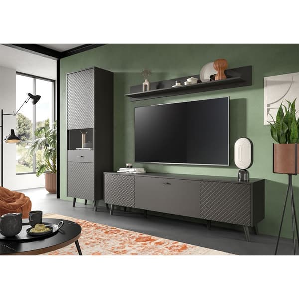 Linea reol system 3 dele mat grå.