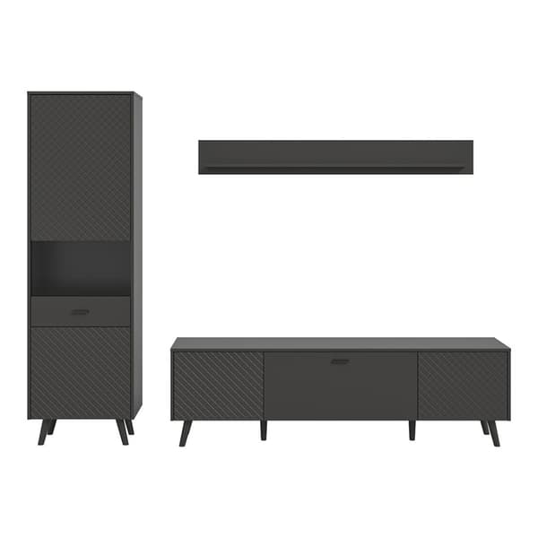 Linea reol system 3 dele mat grå.