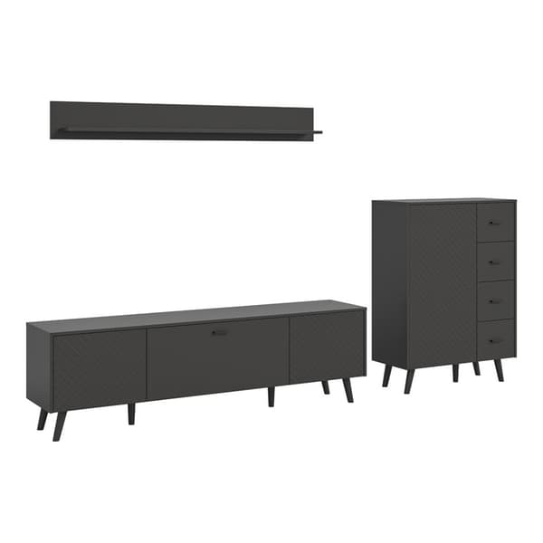 Linea reol system 3 dele mat grå.