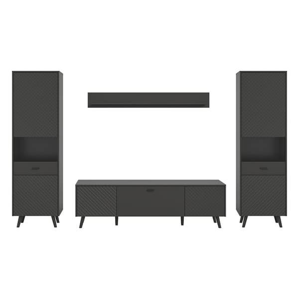 Linea reol system 4 dele mat grå.