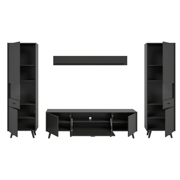 Linea hylle system 4 deler matt grå.