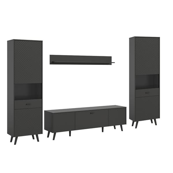 Linea hylle system 4 deler matt grå.