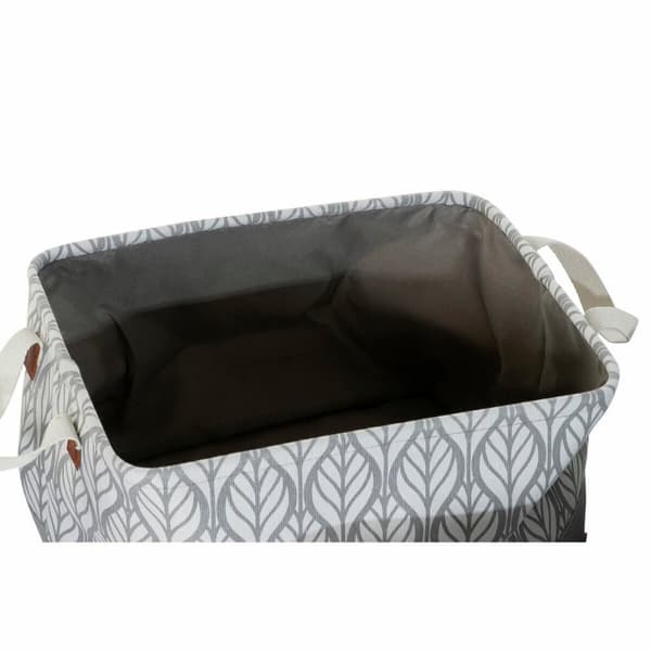 Multi-purpose basket DKD Home Decor White Brown Grey Navy Blue Leaf of a plant Boho 40 x 30 x 24 cm Plastic 3 Pieces (2 Units)
