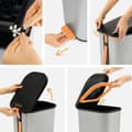 Miniatyrbillede 4 af 7: Waste bin Rotho Ribo Silver Silver Plastic 35 L