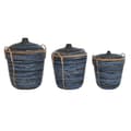 Miniatyrbild 1 av 4: Basket set DKD Home Decor Blue Black (3 Pieces)