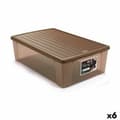 Miniatyrbillede 1 af 2: Storage Box with Lid Stefanplast Elegance Beige Plastic 38,5 x 17 x 59,5 cm (6 Units)
