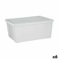 Miniatyrbillede 1 af 3: Storage Box with Lid Stefanplast Elegance White Plastic 29 x 17 x 39 cm (6 Units)