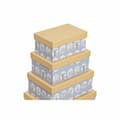 Miniatyrbillede 2 af 3: Set of Stackable Organising Boxes DKD Home Decor animals Blue Cardboard (43,5 x 33,5 x 15,5 cm)