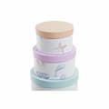 Miniatyrbillede 2 af 3: Set of Stackable Organising Boxes DKD Home Decor Navy Circular Cardboard (37,5 x 37,5 x 18 cm)