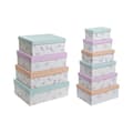 Miniatyrbillede 1 af 3: Set of Stackable Organising Boxes DKD Home Decor Navy Cardboard (43,5 x 33,5 x 15,5 cm)