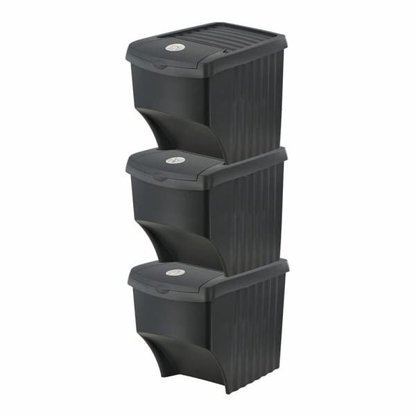 Recycling Waste Bin Sortibox Black Stackable