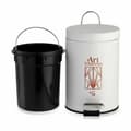 Miniatyrbild 3 av 3: Pedal bin Berilo Art Nouveau White Bronze Steel Plastic 3 L (6 Units)