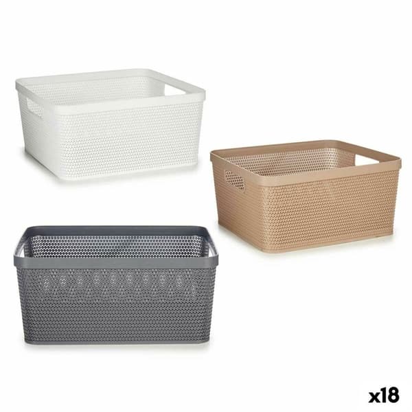 Multi-purpose basket Kipit 4730 White Beige Grey Plastic 10 L 36 x 15 x 29 cm (18 Units)