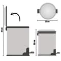 Miniatyrbillede 3 af 5: Pedal bin Silver Stainless steel Plastic 3 L (6 Units)