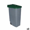 Miniatyrbillede 1 af 2: Dustbin with Wheels Denox 85 L Green 58 x 41 x 76 cm