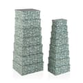 Miniatyrbillede 1 af 2: Set of Stackable Organising Boxes Versa Flowers Cardboard 15 Pieces 35 x 16,5 x 43 cm