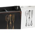 Miniatyrbillede 2 af 4: Cutlery basket Home ESPRIT White Black Fir wood 15 x 15 x 18 cm