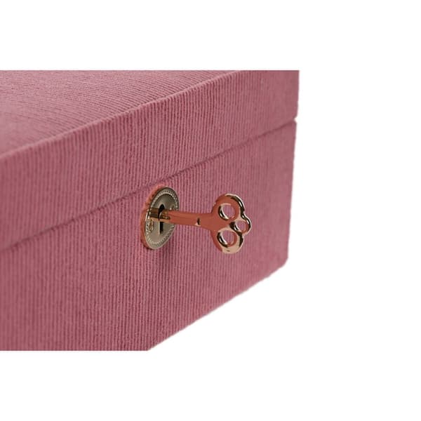 Jewelry box Home ESPRIT Cream Magenta 27 x 19 x 9 cm