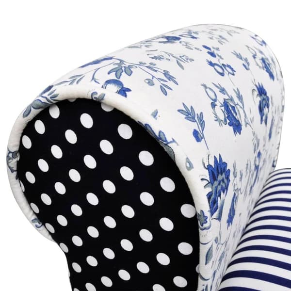 vidaXL bænk patchwork blå og hvid