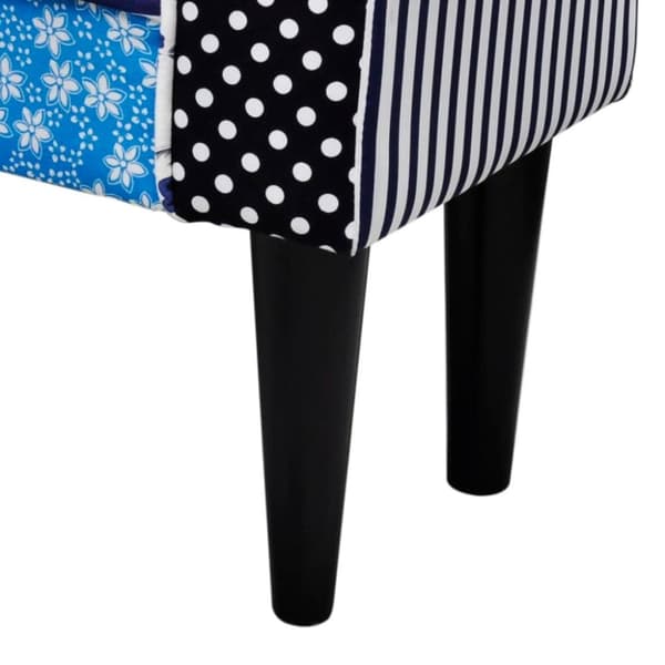 vidaXL bænk patchwork blå og hvid