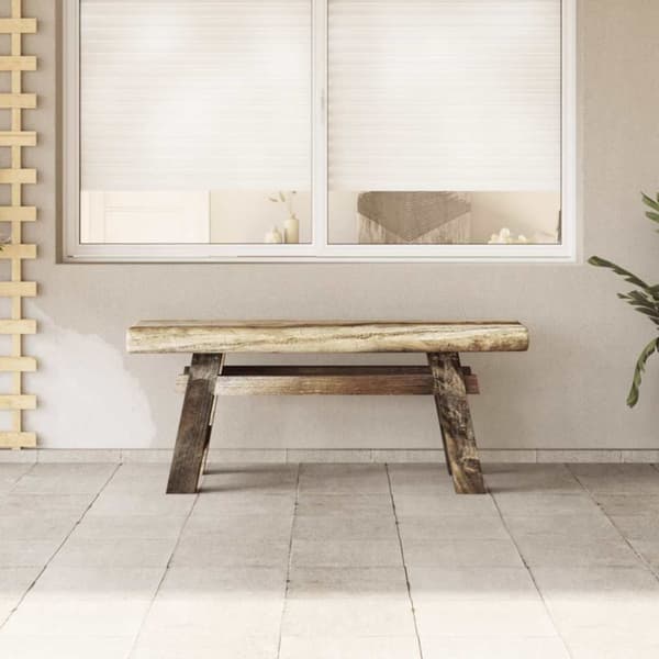vidaXL Penkki kierrätetty puu ja täysi tiikki 100x28x43 cm