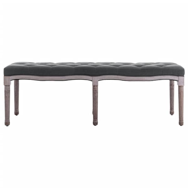 vidaXL bænk 150x40x48 lærred massivt træ mørkegrå