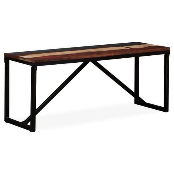 vidaXL Penkki kiinteä uusiokäytetty puu 110x35x45 cm