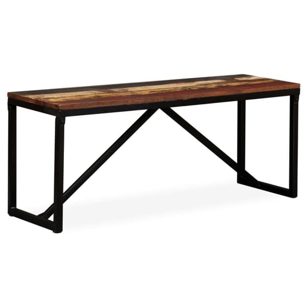 vidaXL Penkki kiinteä uusiokäytetty puu 110x35x45 cm