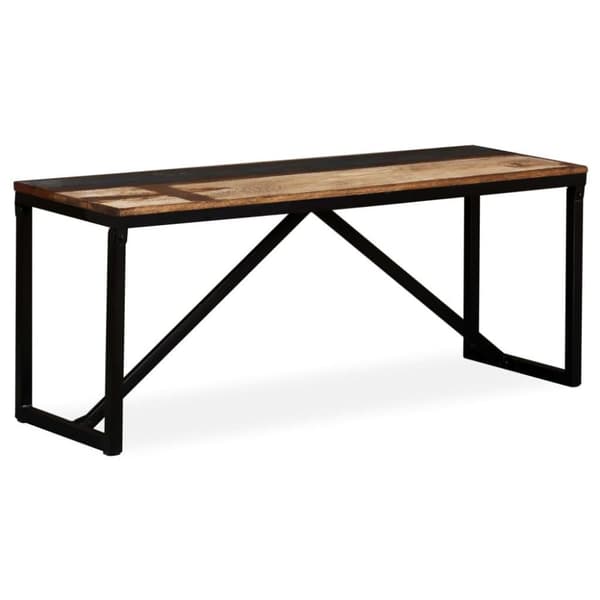 vidaXL Penkki kiinteä uusiokäytetty puu 110x35x45 cm