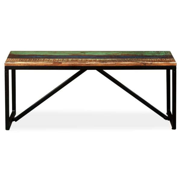 vidaXL Penkki kiinteä uusiokäytetty puu 110x35x45 cm