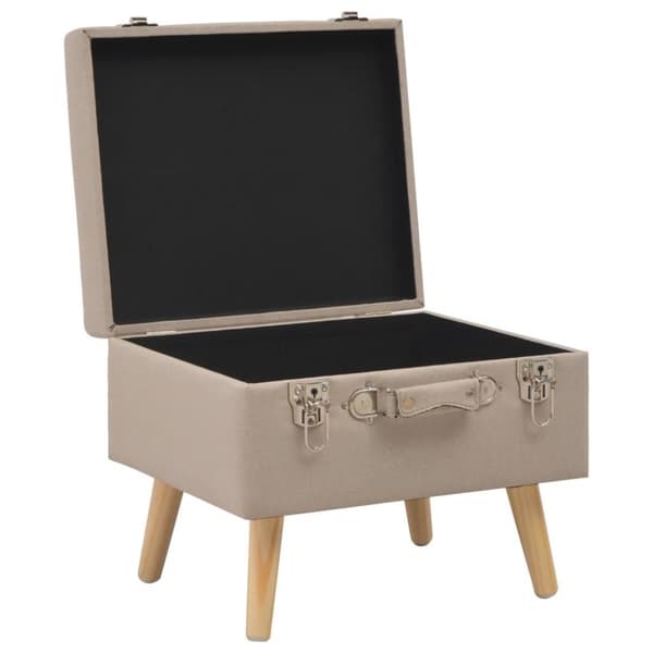 vidaXL Förvaringspallar 3 st beige tyg