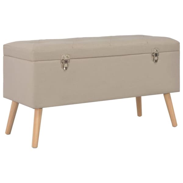 vidaXL Förvaringspallar 3 st beige tyg