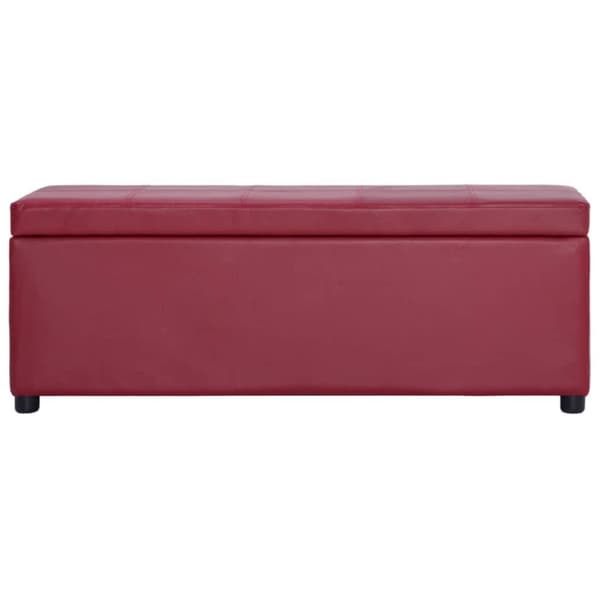 vidaXL Bänk med förvaringsutrymme 116 cm vinröd konstläder
