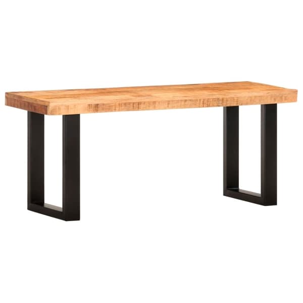 vidaXL bænk 110 cm massivt ru mangotræ og stål