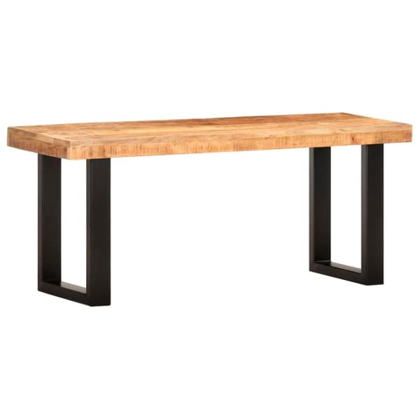 vidaXL Benk 110 cm grov heltre mango og stål