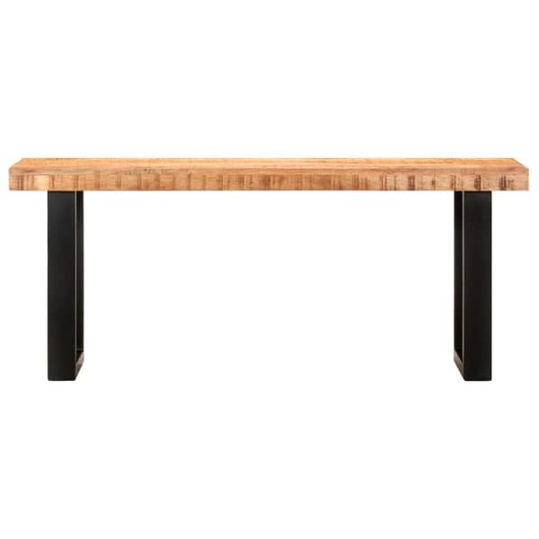 vidaXL Benk 110 cm grov heltre mango og stål