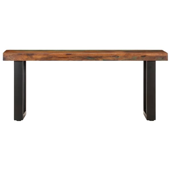 vidaXL Benk 110 cm gjenvunnet heltre og stål