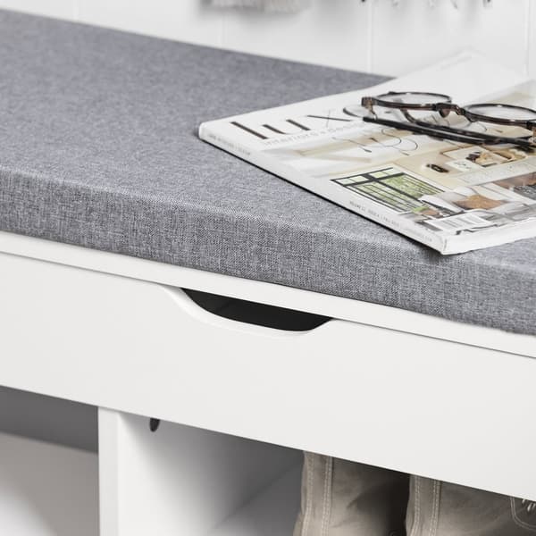 SoBuy Skobänk med dyna, Bänk med skoförvaring under sitsen FSR45-HG