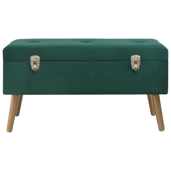 vidaXL Bänk med förvaringsutrymme 80 cm grön sammet
