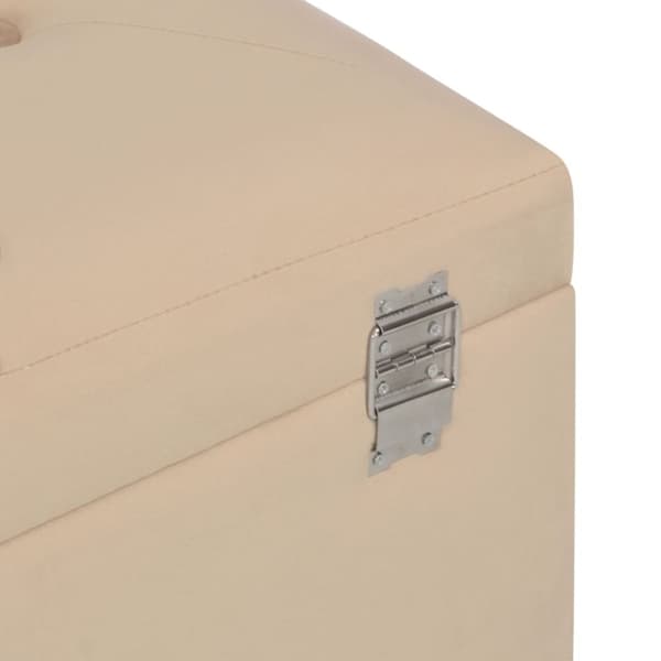 vidaXL Bänk med förvaringsutrymme 80 cm beige sammet