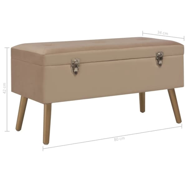 vidaXL Bänk med förvaringsutrymme 80 cm beige sammet