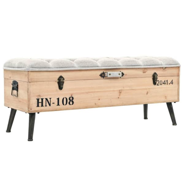 vidaXL Säilytyspenkki 110 cm täysi kuusi