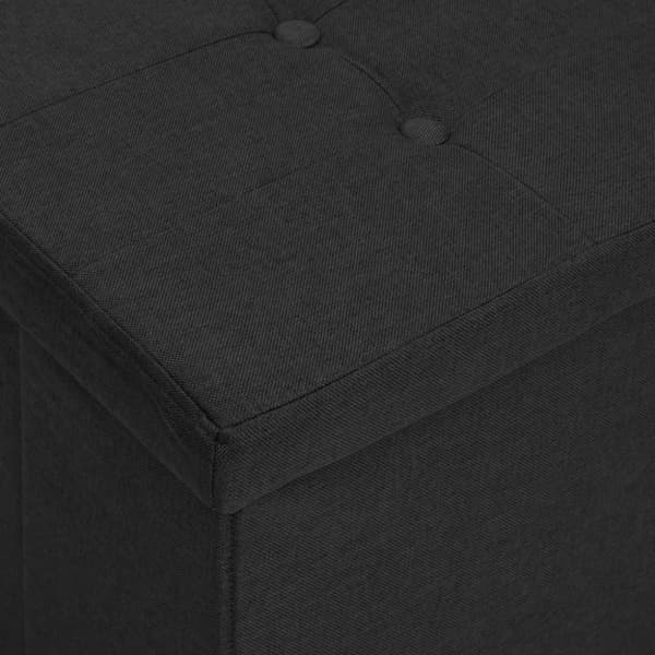vidaXL foldbar opbevaringsbænk kunstlærred sort
