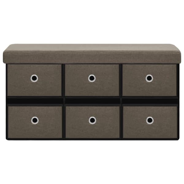 vidaXL foldbar opbevaringsbænk 76x38x38 cm kunstlærred brun