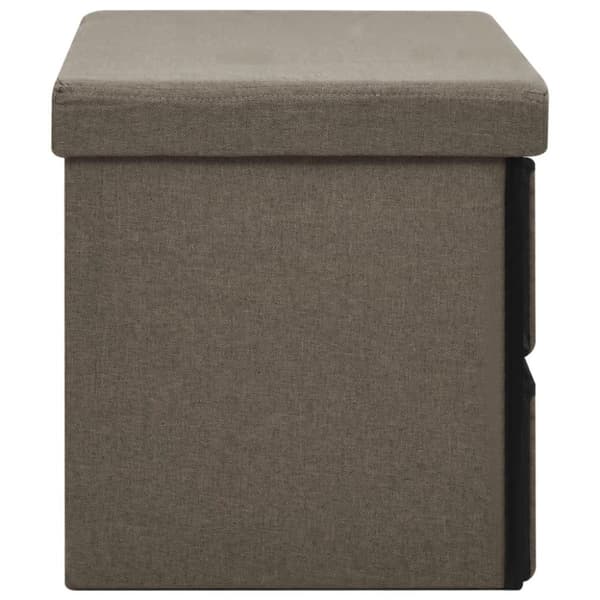 vidaXL foldbar opbevaringsbænk 76x38x38 cm kunstlærred brun