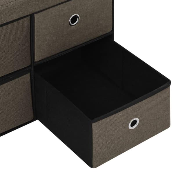 vidaXL foldbar opbevaringsbænk 76x38x38 cm kunstlærred brun